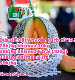 Big sale chỉ 25k/kg khi mua thùng 30kg. 28k/kg khi mua 5 trái , 32k/kg khi mua 2 trái , bán lẻ 59k/kg