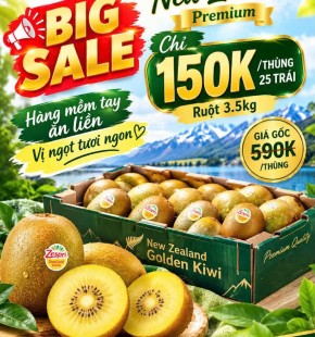 BIG SALE KIWI VÀNG NEW ZEALAND CHỈ 150K/THÙNG 3.5KG RUỘT 25 TRÁI