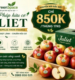 Táo Hữu Cơ Pháp Juliet chỉ 850k/ thùng 17kg