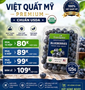 Việt Quất Mỹ chuẩn USDA Premium chỉ từ 80k/hộp 125gr
