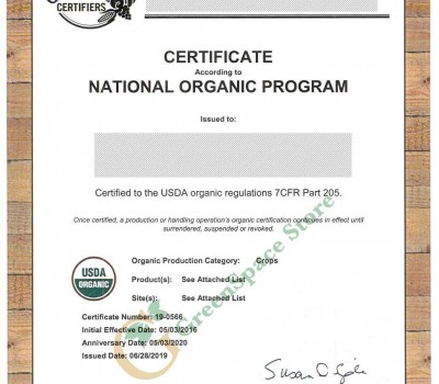CHỨNG NHẬN NHO MỸ ORGANIC CHUẨN USDA 