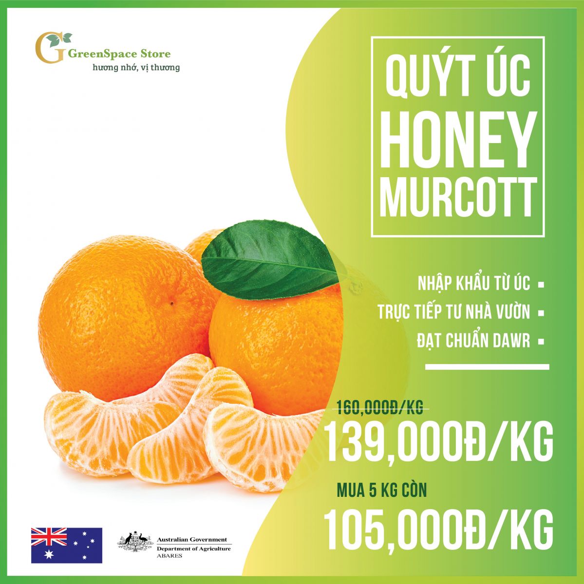 Quýt Úc Honey Murcott