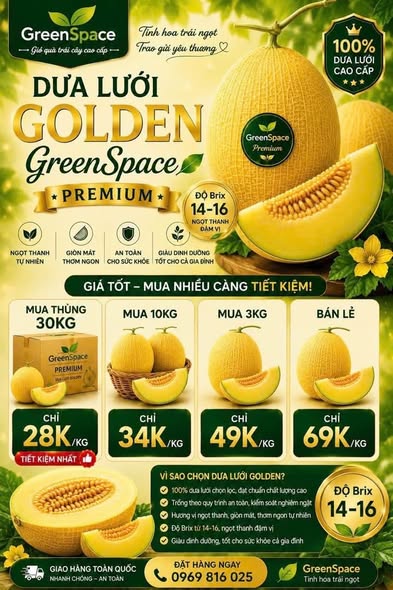 Dưa Golden Premium chỉ từ 28k/kg